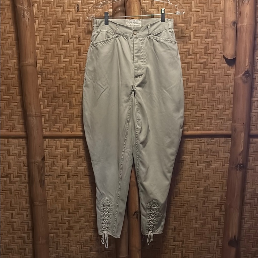 Army Air Force Bensimon vintage surplus lace up khaki pants trousers XS
